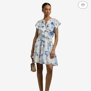 NWT Lauren Ralph Lauren Blue and White A-Line Sundress